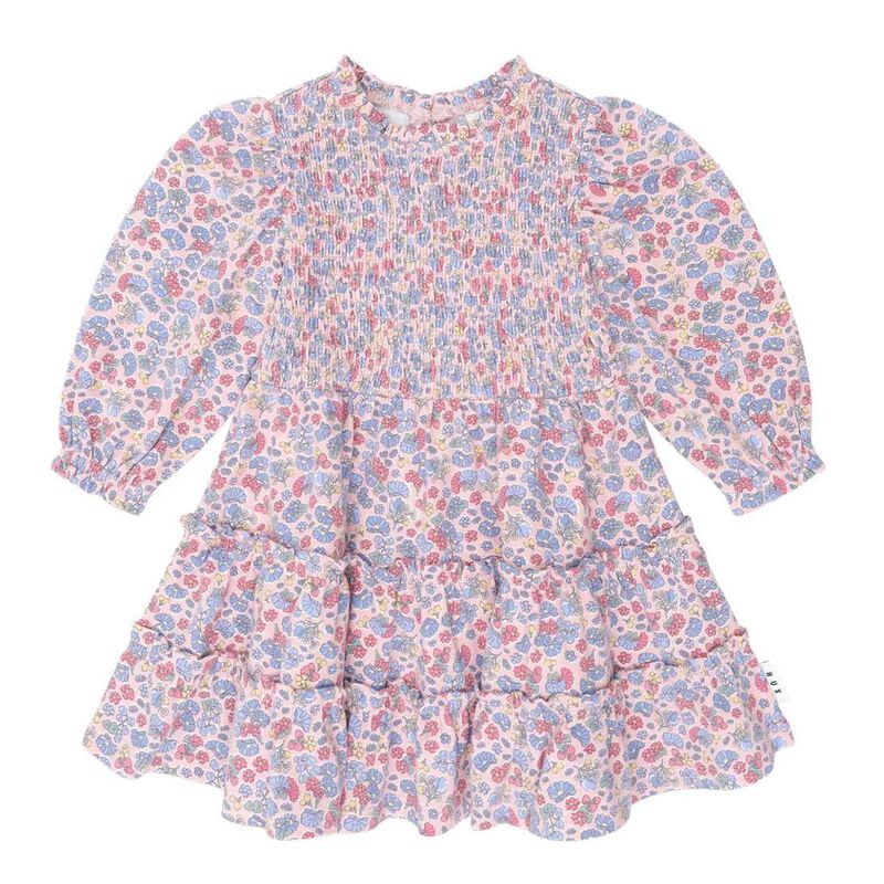 Huxbaby Vintage Floral Puff Long Sleeve Shirred Dress 1-2Y image number 0